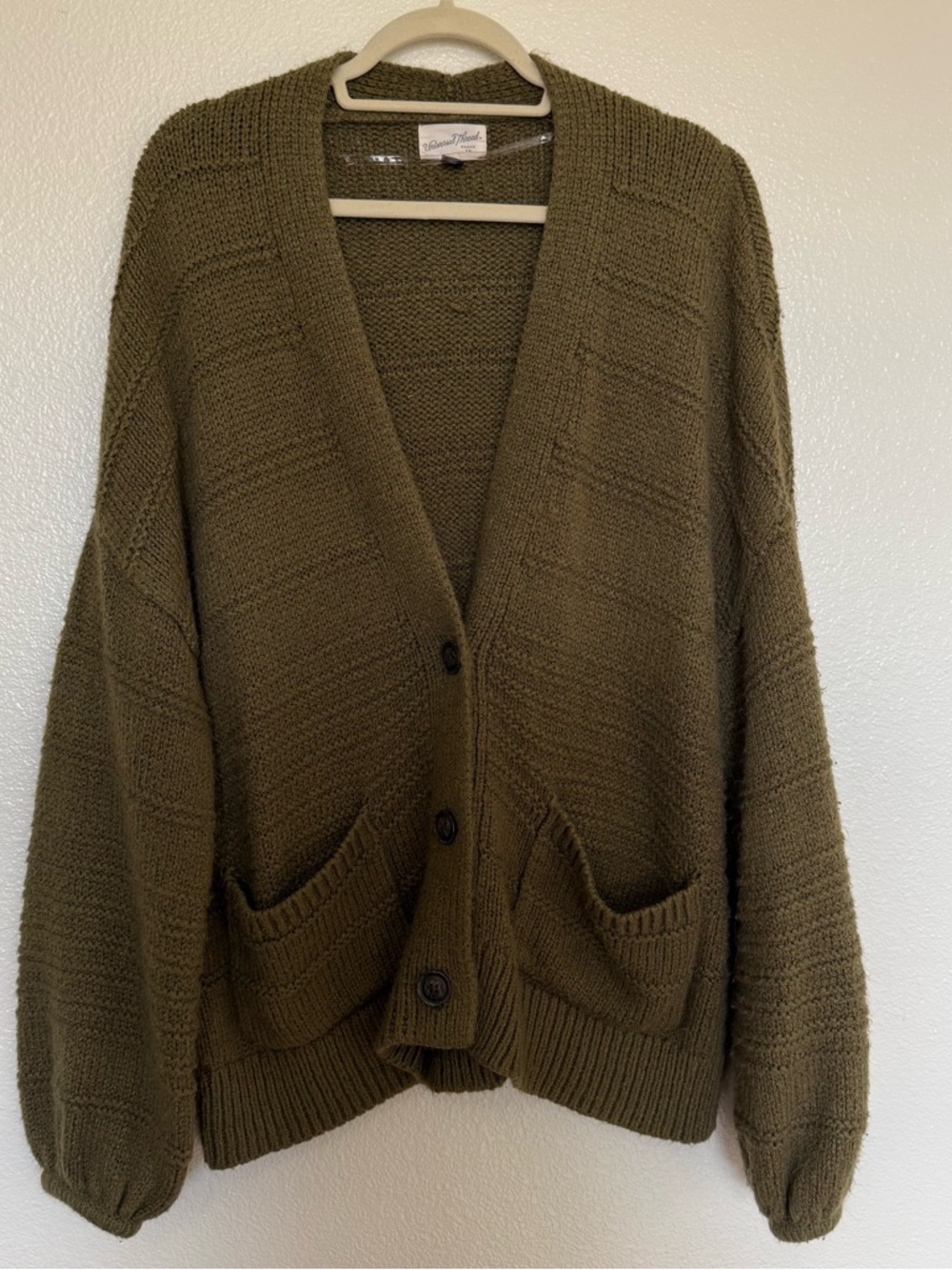 Universal Thread Olive Green Chunky Knit Button Cardigan